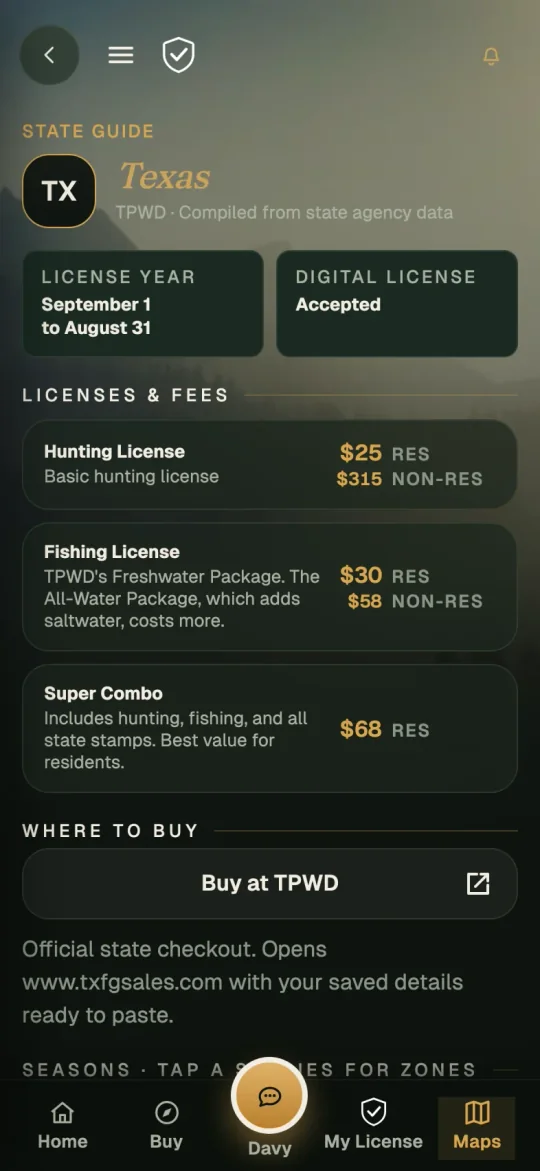Crockett guide screen