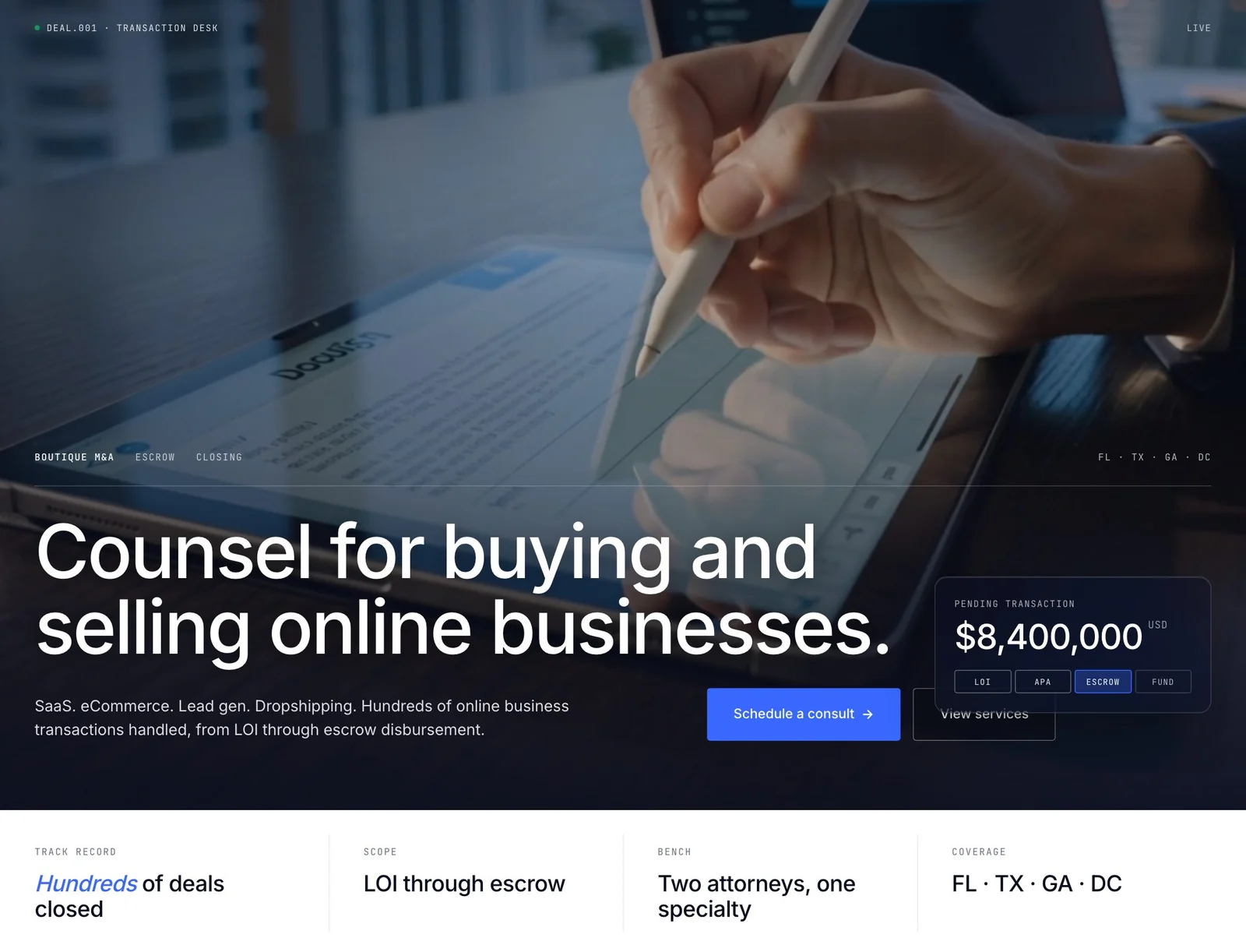 Ecomm Law Group website design