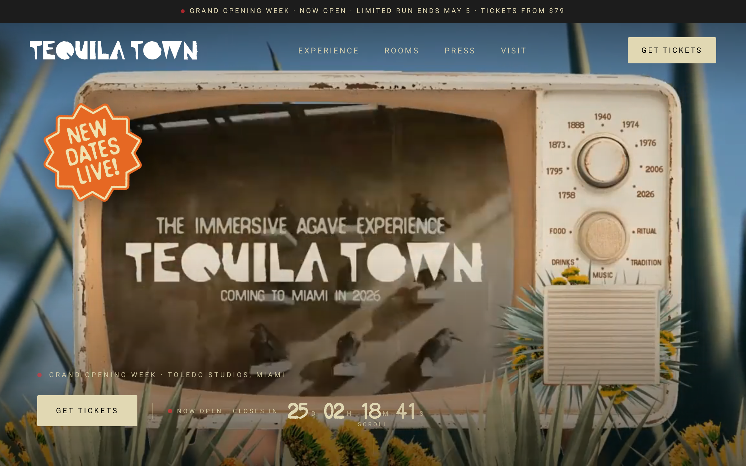 Tequila Town Miami website mockup