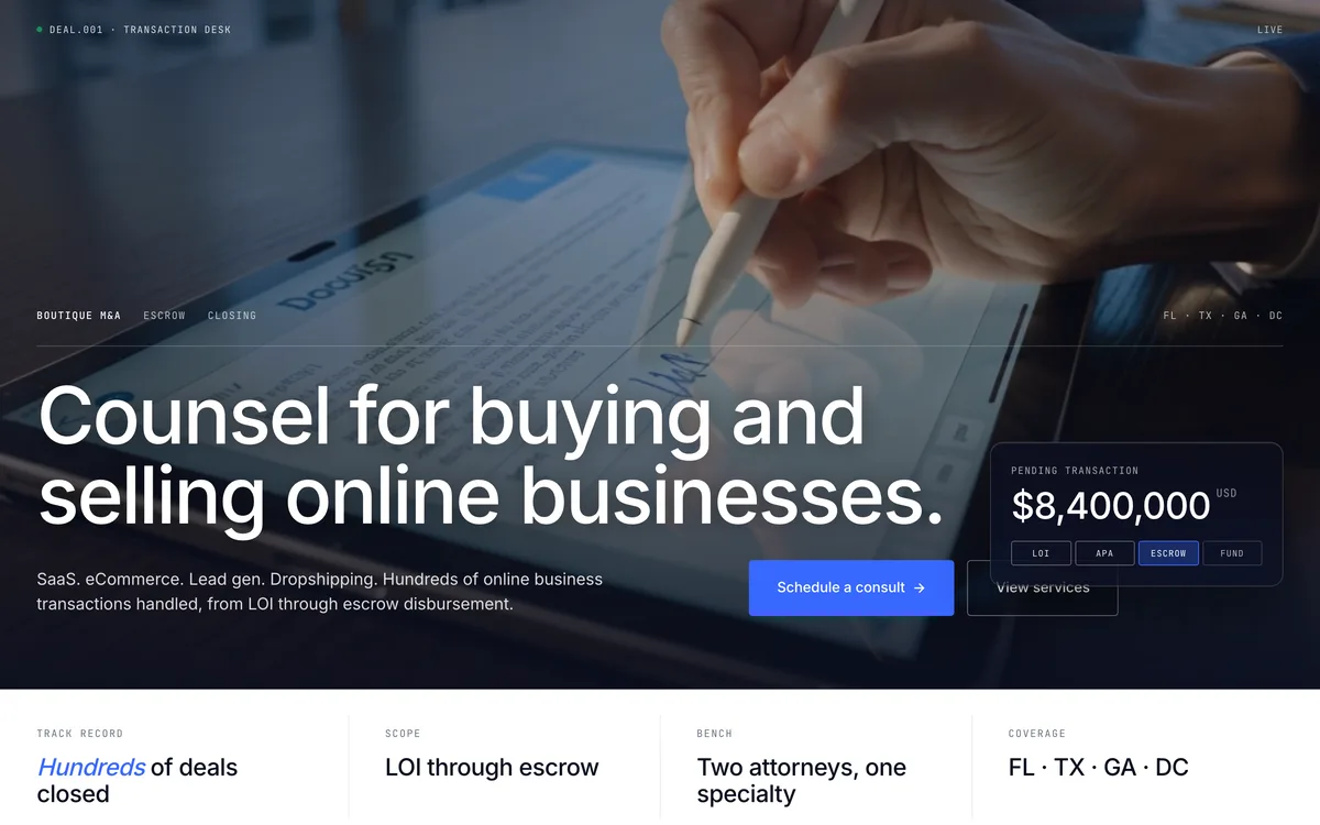 Ecommerce Law Group law firm design study